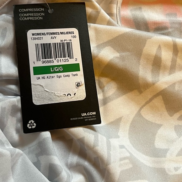 NEW Under Armour Alter Ego compression tank in white/gray. Size Large - Picture 9 of 9